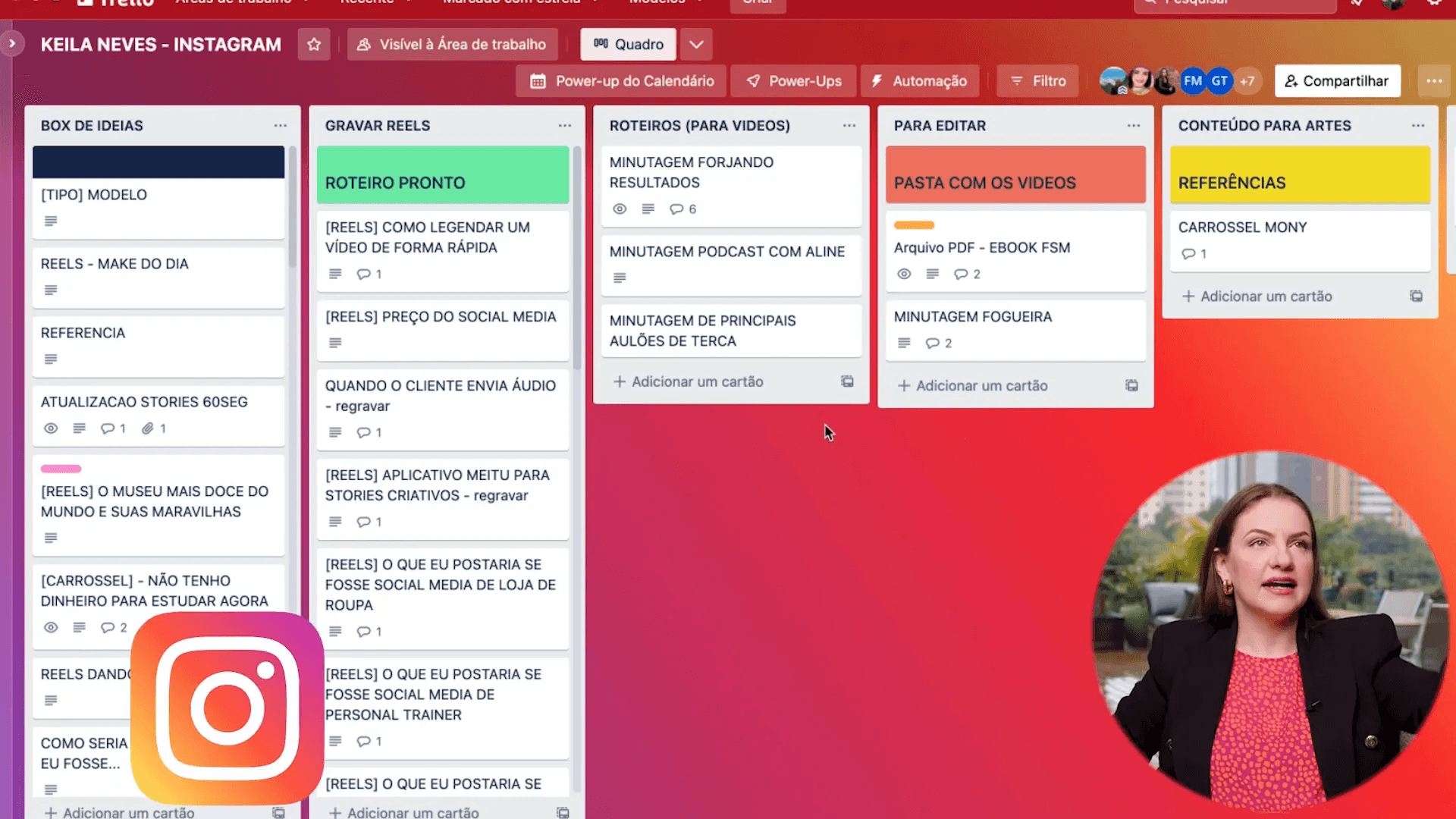 Quadro do Trello para planejamento