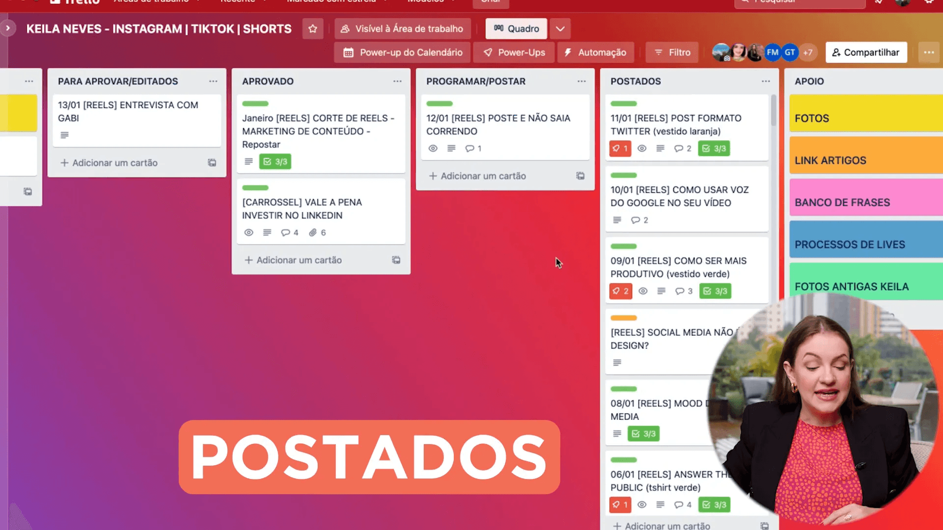 Coluna de apoio no Trello